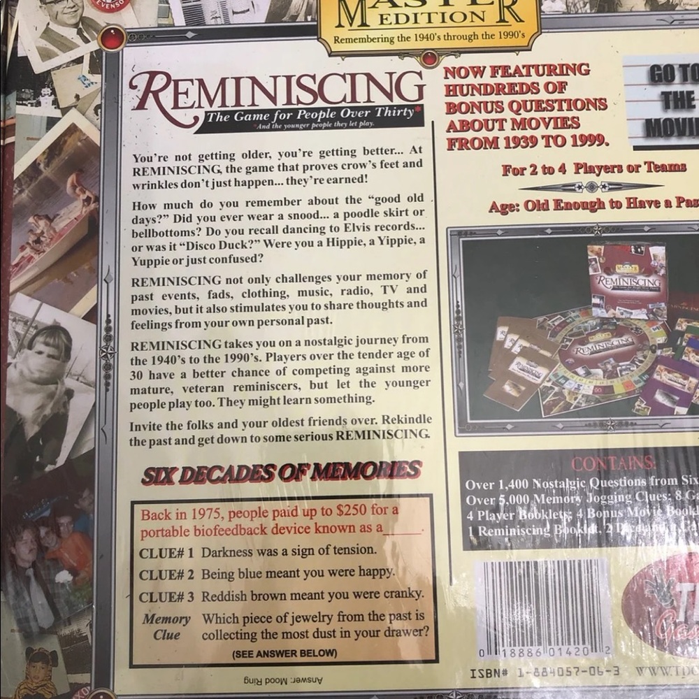 Reminiscing Board Game Adult Challenges fun - Picture 8 of 10